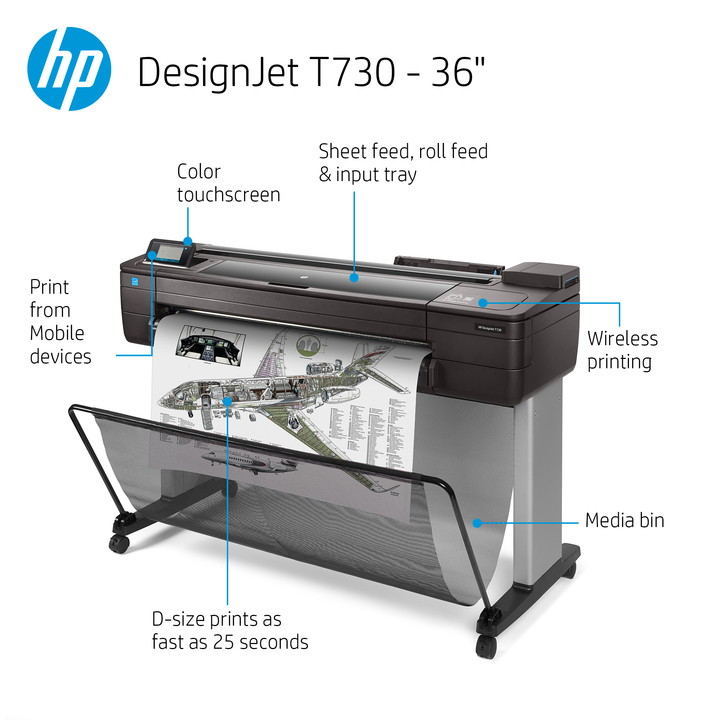 HP DesignJet T730 Printer - Plotter Mechanix