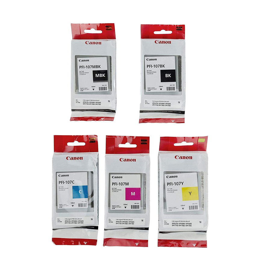 Canon PFI-107 and PFI-207 Ink for iPF680, iPF685, iPF780 and 