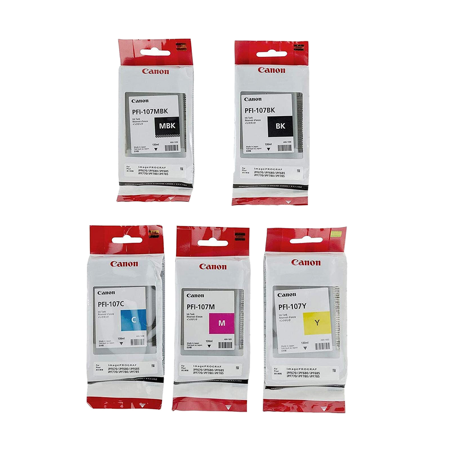 Canon PFI-107 and PFI-207 Ink for iPF680, iPF685, iPF780 and iPF785 - Plotter Mechanix